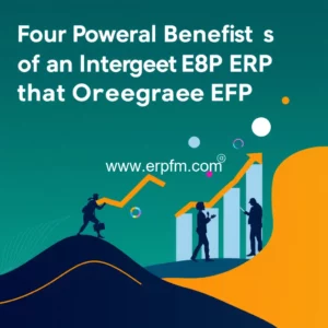 Artistic representation for Four Powerful Benefits of an Integrated ERP that Drive Business Success