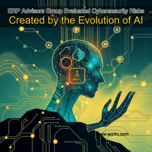 Artistic representation for ERP Advisors Group Evaluated Cybersecurity Risks Created by the Evolution of AI