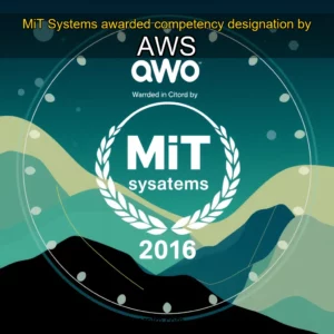 Artistic representation for MiT Systems awarded competency designation by AWS