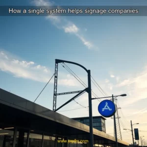 Artistic representation for How a single system helps signage companies