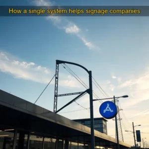 Artistic representation for How a single system helps signage companies