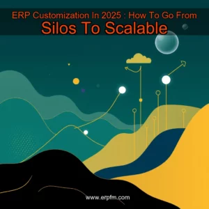 Artistic representation for ERP Customization In 2025 : How To Go From Silos To Scalable