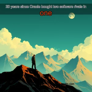 Artistic representation for 20 years since Oracle bought two software rivals in one