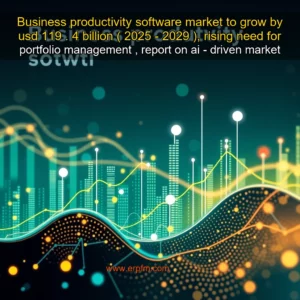 Artistic representation for Business productivity software market to grow by usd 119 . 4 billion ( 2025 - 2029 ), rising need for portfolio management , report on ai - driven market trends, key players, and forecasts - business wire the business productivity software market is projected to expand significantly during the forecast period, driven by the increasing need for portfolio management and ai-driven market trends.
