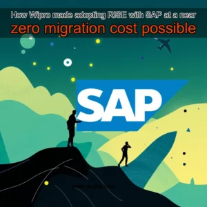 Artistic representation for How Wipro made adopting RISE with SAP at a near zero migration cost possible