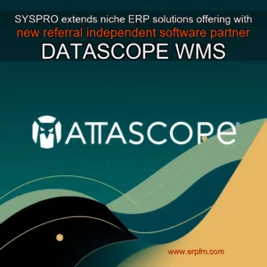 Artistic representation for SYSPRO extends niche ERP solutions offering with new referral independent software partner DATASCOPE WMS