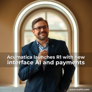 Artistic representation for Acumatica launches R1 with new interface AI and payments