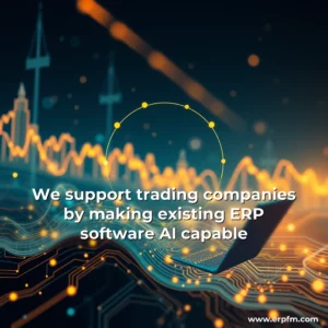 Artistic representation for We support trading companies by making existing ERP software AI capable