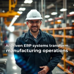 Artistic representation for AI driven ERP systems transform manufacturing operations