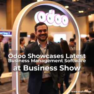 Artistic representation for Odoo Showcases Latest Business Management Software at Business Show