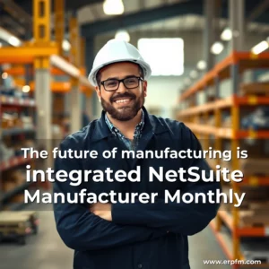 Artistic representation for The future of manufacturing is integrated NetSuite Manufacturer Monthly