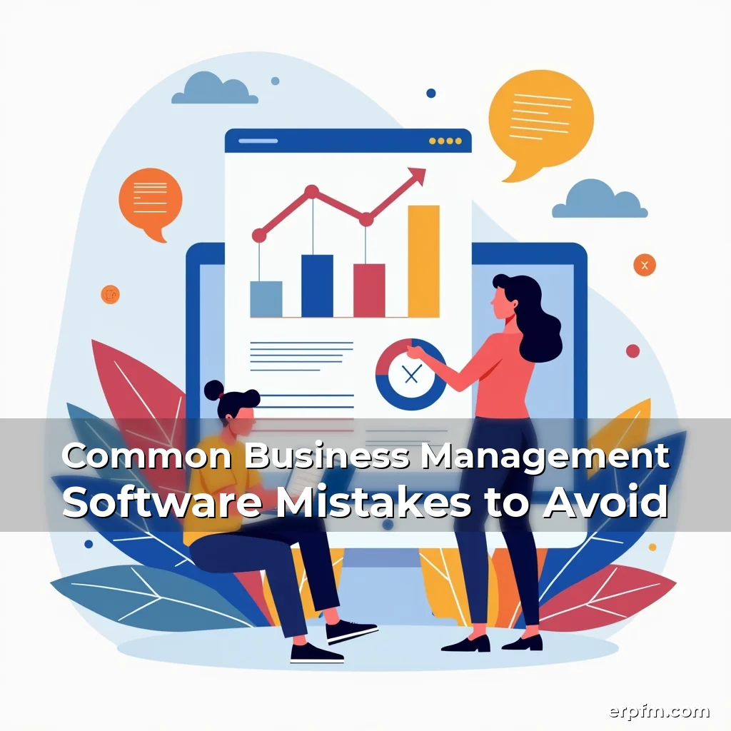 Artistic representation for Common Business Management Software Mistakes to Avoid